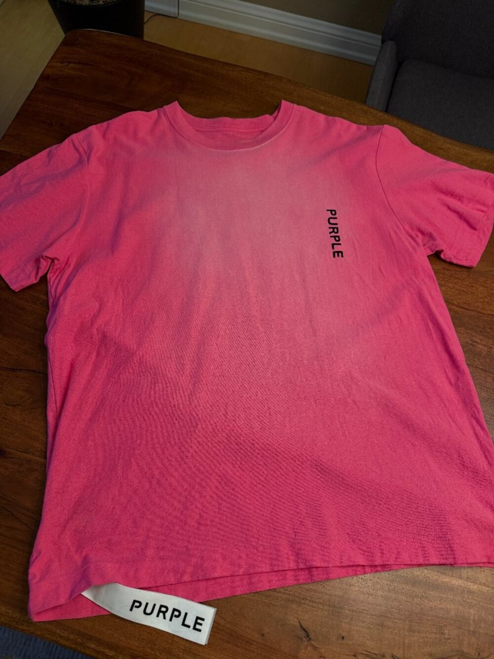 PURPLE Brand - Pink Crepe Cotton T-Shirt XXL